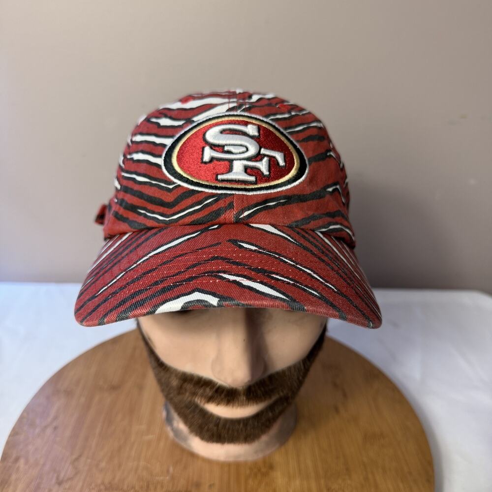 Zubaz NFL San Francisco 49ers Zebra Flex Fit Cap Patch Rare